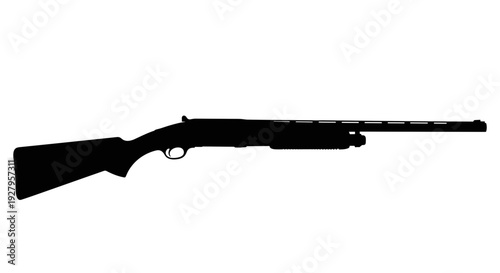 Black Shotgun Silhouette on White.
