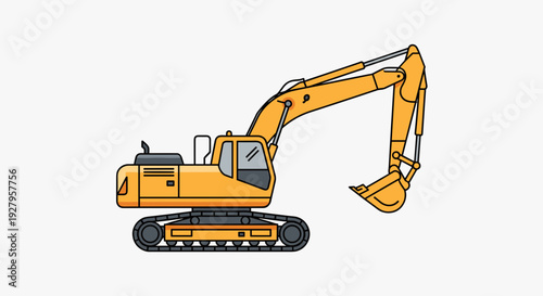 Yellow Excavator Heavy Machinery Equipment.