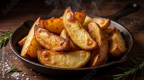 Golden-brown potato wedges ...