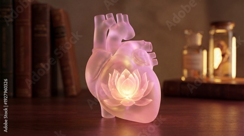 A luminous anatomical heart...