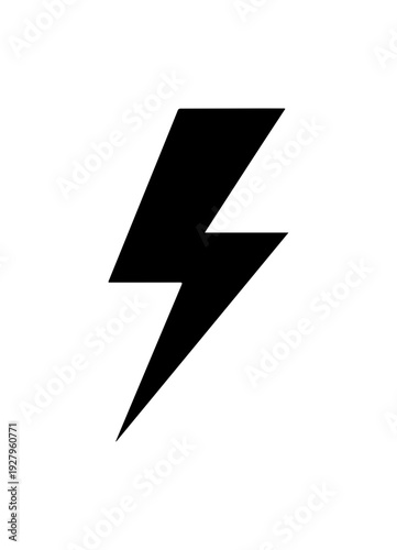 Silhouette of a lightning bolt on a white background