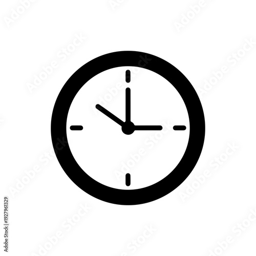 Silhouette of a clock on a white background