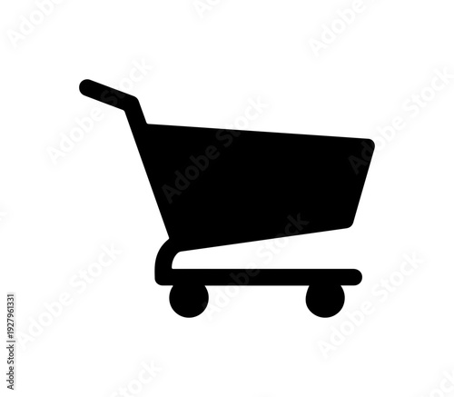 Silhouette of a shopping cart on wheels