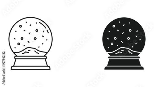 Vintage snow globes with scenic mountain landscapes inside