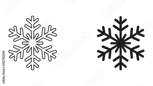 Elegant black snowflakes on white background