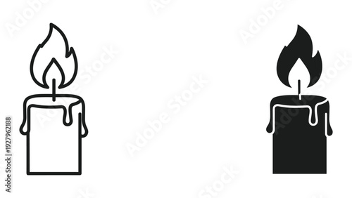 Candle icons in different styles