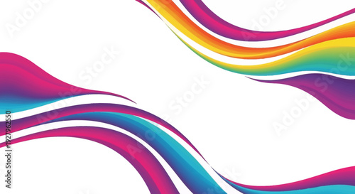 Vibrant Holi Festival Day social media template with colorful wavy lines in pink, purple, blue, and rainbow hues on a white background