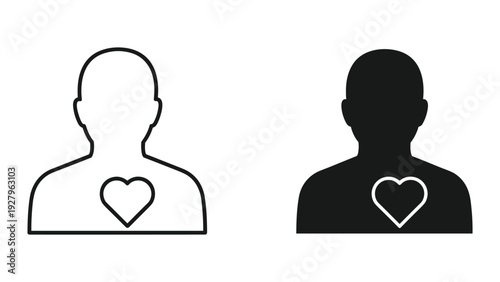 People with heart icons symbolizing love and care