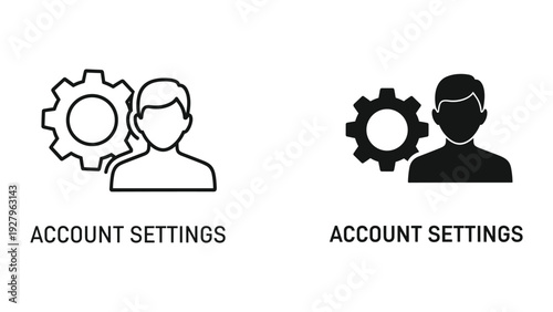 Modern account settings icons for user profile management