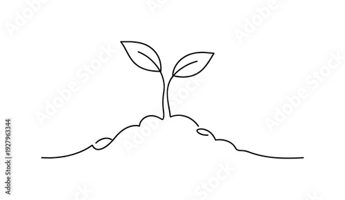 "Spring Sakura Cycling Scene". Minimalistic set one-line drawing bike leaning near path, arch of cherry