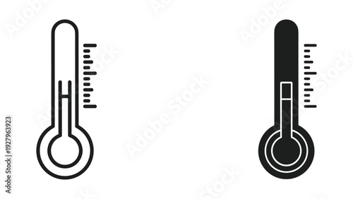 Thermometer icon set on white background
