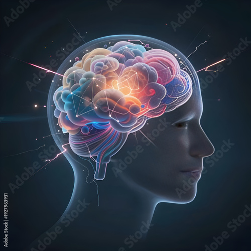 human head with human brain