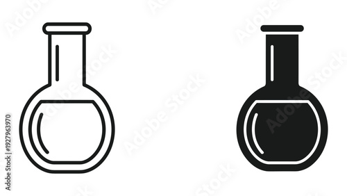 Laboratory flask icon set in modern style