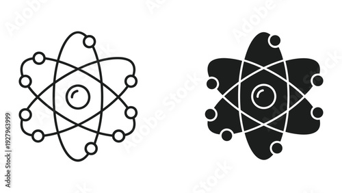 Atom symbol icon set in modern minimalist style