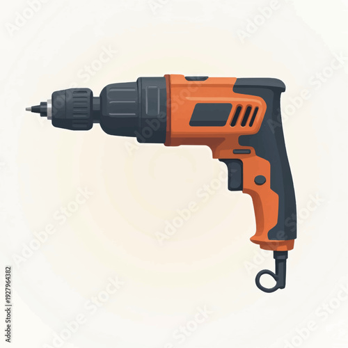 Wallpaper Mural Orange and Black Corded Electric Drill. Torontodigital.ca