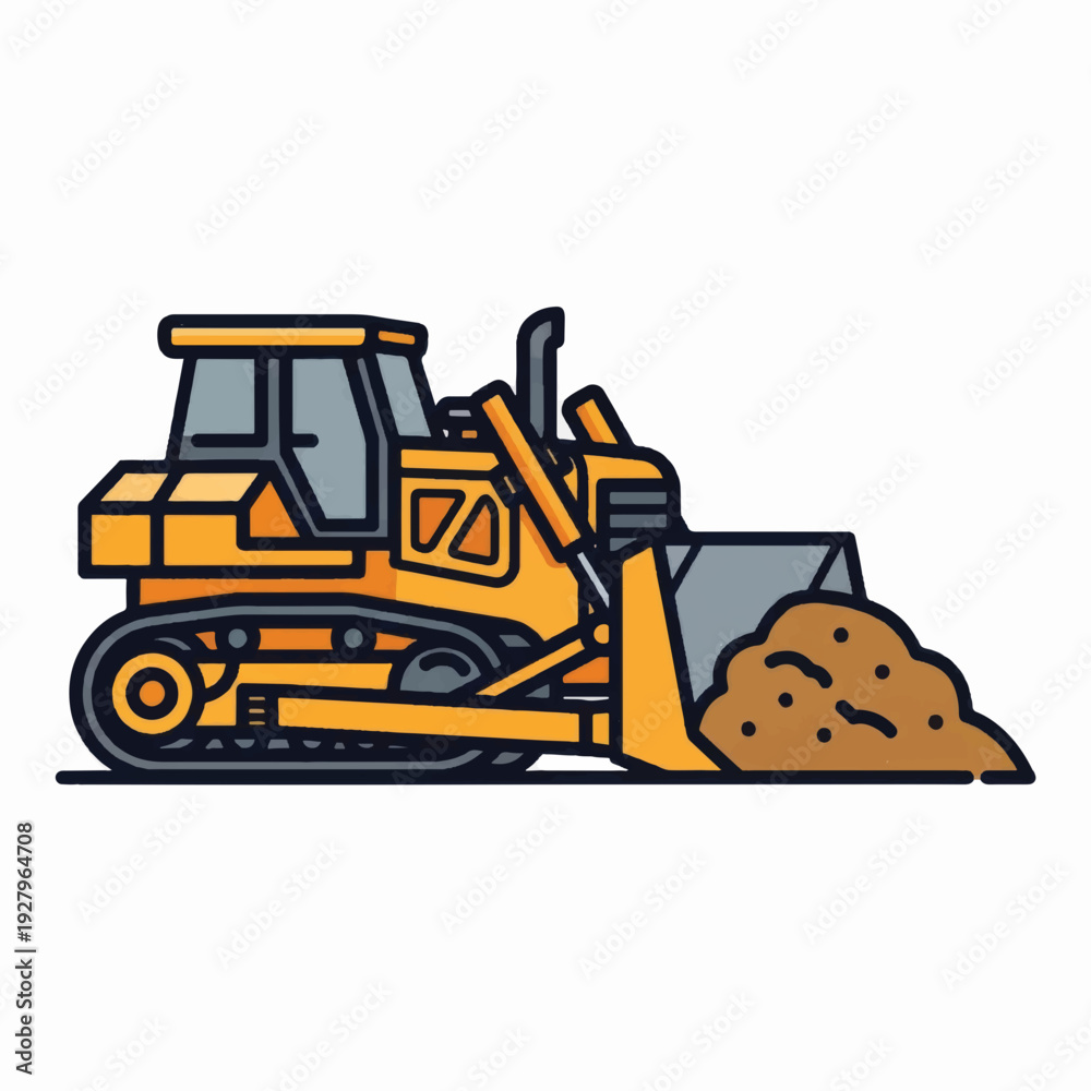 custom made wallpaper toronto digitalYellow Bulldozer Moving Dirt and Soil.