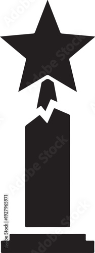 Sleek star award trophy standing on a sturdy base, symbolizing excellence recognition and successful achievement, perfect for celebratory events