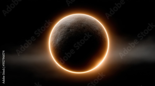 Wallpaper Mural Solar eclipse ring of fire glowing over dark space background Torontodigital.ca