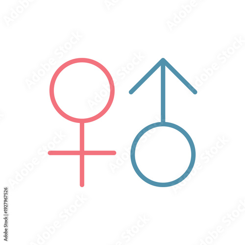 性別表記のシンプルなカラーアイコン