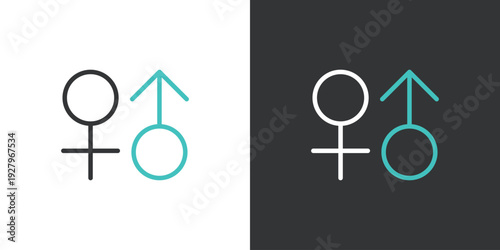 性別表記のシンプルなカラーアイコン