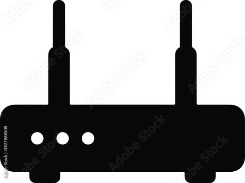 Wireless Router Icon Representing Home Network Connectivity and Digital Communication