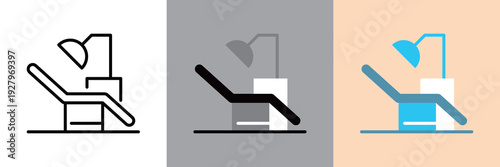 歯医者の治療台アイコン