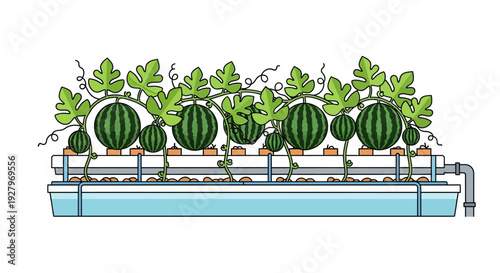 Watermelon Hydroponic System.