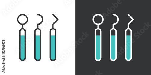 歯医者の治療器具アイコン