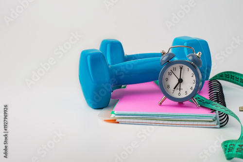 Fotografie Concepts for home workouts, weight control, and a healthy lifestyle