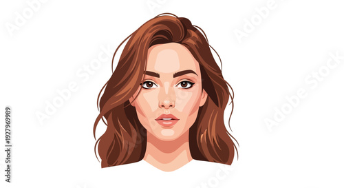 Woman Face Portrait Illustration.