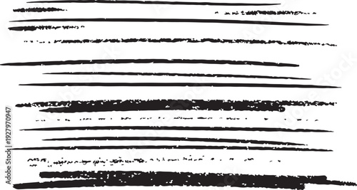 Parallel horizontal black ink lines with varied pressure and distressed edges on white.