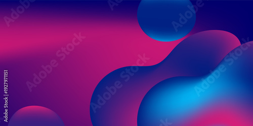 Abstract Liquid Gradient Background with Neon Pink and Blue Waves. Suit for banner, web, brochure, pamflet and presentation
