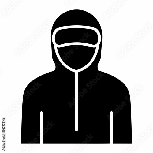 Person in a protective suit with goggles and mask, symbolizing safety and health Vector, illustration