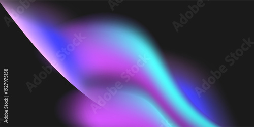 Abstract Neon Gradient Flow on Black Background – Modern Trendy design in Vector Illustration