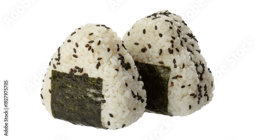 Japanese onigiri rice balls Japanese food sushi isolated on a transparent background