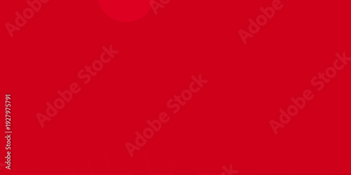 A vibrant solid red background with a subtle blurred white shape