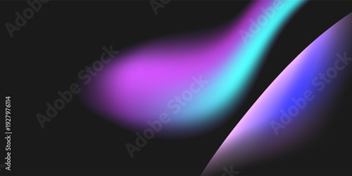Abstract Neon Gradient Flow on Black Background – Futuristic Liquid Light Design