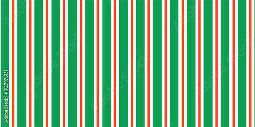 Christmas seamless pattern. Red and green diagonal stripes background. Candy cane repeating decoration wallpaper. Winter holiday lines backdrop. vector