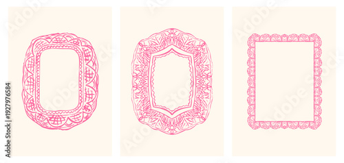 Decorative Modern Lace Rectangle Frame Set