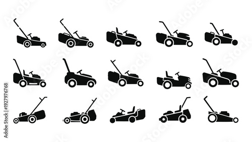 lawn mower icon silhouette vector illustration