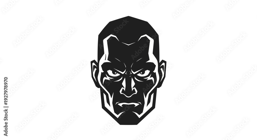 Obraz premium Black Man Face Illustration.