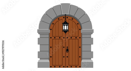 Brown Wooden Door Archway.
