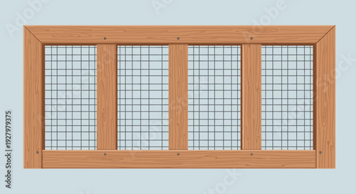 Brown Wooden Window Frame.