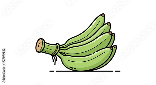 Bunch of green bananas.