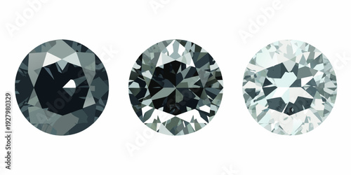 Three oval cut diamonds showcasing varying degrees of clarity and brilliance