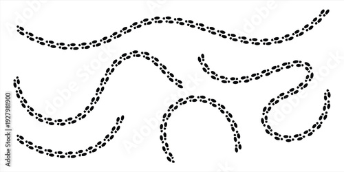 Human Footprints Isolated on Transparent Background. Shoe Sole Tracks, Walking Traces, Footstep Path – Stock Vector PNG