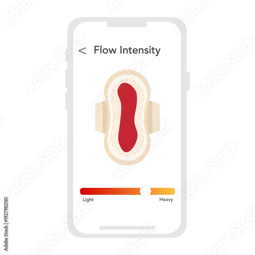 Period Started Confirmation Screen. Vector illustration.