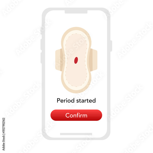 Menstrual Flow Tracking App UI. Vector illustration.