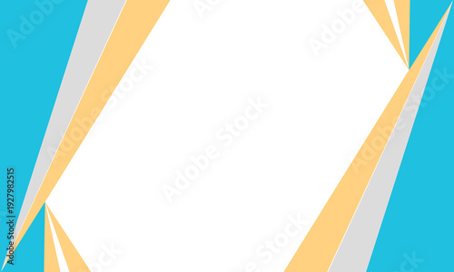 Abstract geometric background with blue and gold diagonal shapes forming a modern frame design, ideal for banner, presentation, marketing layout, and creative template composition.