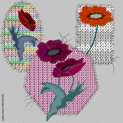 vector illustration of a poppy flower